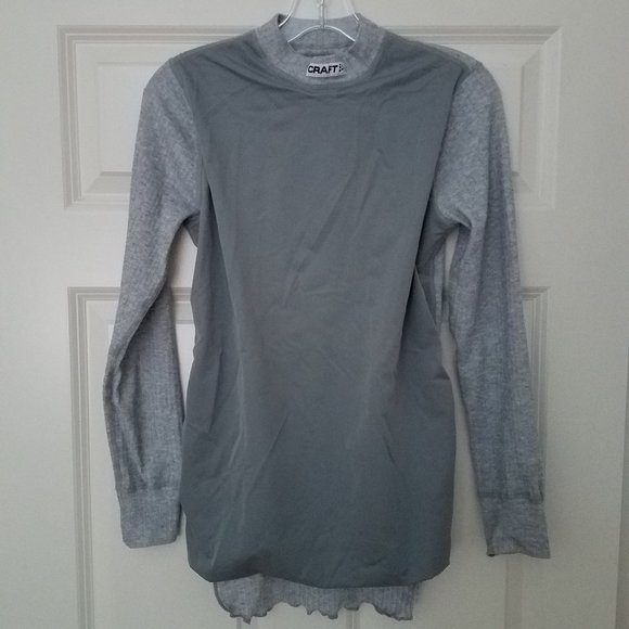 CRAFT Gray Crewneck Front Wind Panel Performance Base Layer Shirt - Women's S - Picture 1 of 11